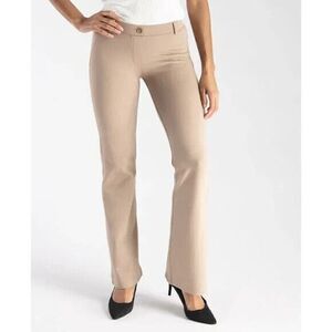 Betabrand Boot Cut Classic Khaki Yoga Dress Pants Medium